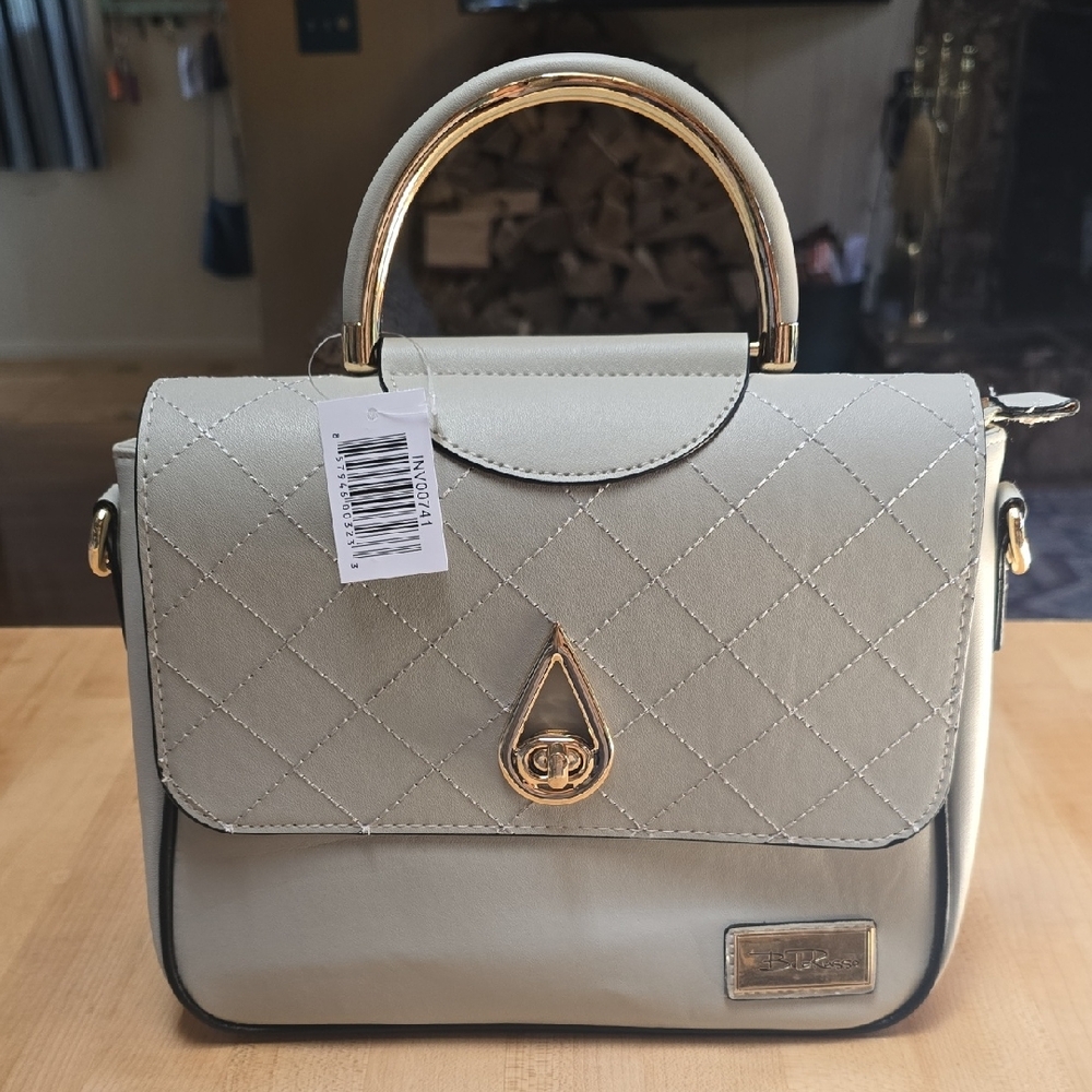 gray, vegan leather purse NWT